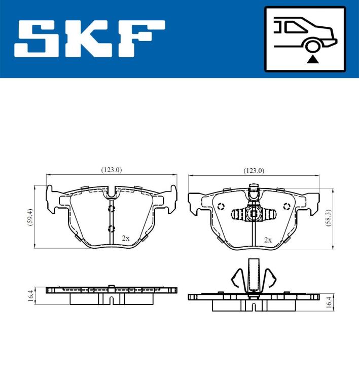 Jogo de 4 pastilhas de travão SKF ref. VKBP 90372